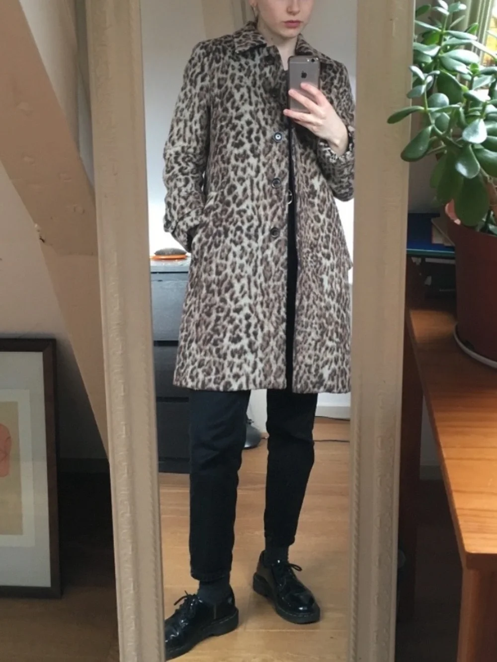 JCREW Brown Double Leopard Print Wool Coat H2734 Animal Print Women’s Size 2 - Picture 2 of 15